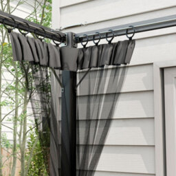 Outsunny 3 X 3 M Pergola With Retractable Roof And Netting, Dark Grey - thumbnail 8