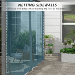 Outsunny 3 X 3 M Pergola With Retractable Roof And Netting, Dark Grey - thumbnail 5