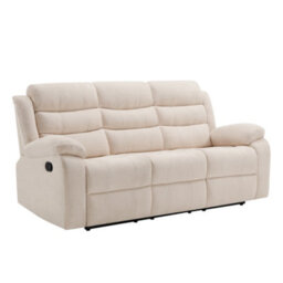 More4Homes Boston Manual Recliner Fabric 1+3 Seater Sofa Set (Beige) - thumbnail 3