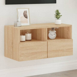 Berkfield Tv Wall Cabinet Sonoma Oak 60X30X30 Cm Engineered Wood - thumbnail 1