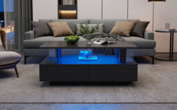 Coffee Table With Open Storage, 2 Drawers And Led Lights - thumbnail 6