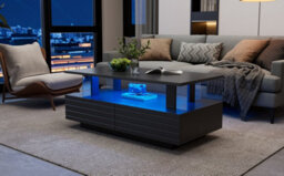 Coffee Table With Open Storage, 2 Drawers And Led Lights - thumbnail 5