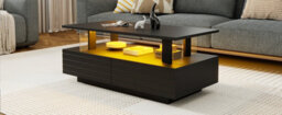 Coffee Table With Open Storage, 2 Drawers And Led Lights - thumbnail 8