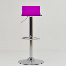 Lakeland Furniture Crystal Purple Acrylic Chrome Adjustable Base Bar Stool - thumbnail 3
