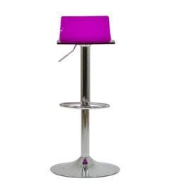 Lakeland Furniture Crystal Purple Acrylic Chrome Adjustable Base Bar Stool