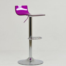 Lakeland Furniture Crystal Purple Acrylic Chrome Adjustable Base Bar Stool - thumbnail 4