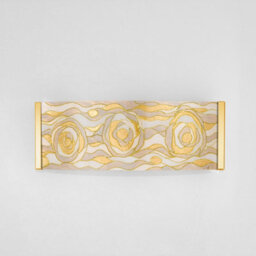Luminosa Lighting Luminosa Emozione Glass Flush Wall Lamp 2 Light 24 Carat Gold - thumbnail 2