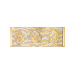 Luminosa Lighting Luminosa Emozione Glass Flush Wall Lamp 2 Light 24 Carat Gold - thumbnail 1