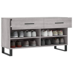 Berkfield Shoe Bench Grey Sonoma 102X35X55 Cm Engineered Wood - thumbnail 4