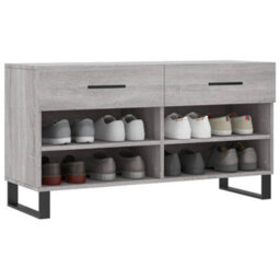 Berkfield Shoe Bench Grey Sonoma 102X35X55 Cm Engineered Wood - thumbnail 3