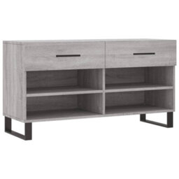 Berkfield Shoe Bench Grey Sonoma 102X35X55 Cm Engineered Wood - thumbnail 2