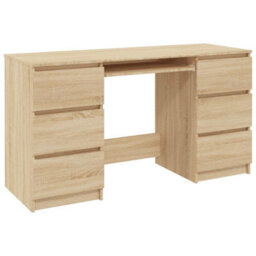 Berkfield Durable Writing Desk Sonoma Oak 140X50X77 Cm Engineered Wood - thumbnail 1