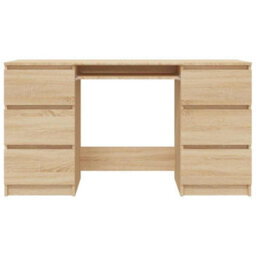 Berkfield Durable Writing Desk Sonoma Oak 140X50X77 Cm Engineered Wood - thumbnail 4