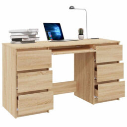 Berkfield Durable Writing Desk Sonoma Oak 140X50X77 Cm Engineered Wood - thumbnail 3