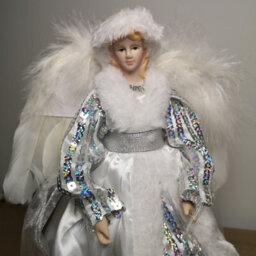 Samuel Alexander 30Cm Premier Christmas Tree Topper Angel Decoration In White & Silver - thumbnail 1