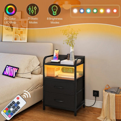 40X29X61Cm Led Bedside Nightstand Side Storage Table - image 1