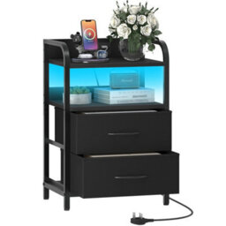 40X29X61Cm Led Bedside Nightstand Side Storage Table - thumbnail 4