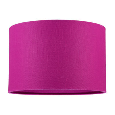 Happy Homewares Designer Raspberry Rose Textured Linen Fabric Circular Lamp Shade - image 1