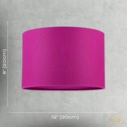 Happy Homewares Designer Raspberry Rose Textured Linen Fabric Circular Lamp Shade - thumbnail 7