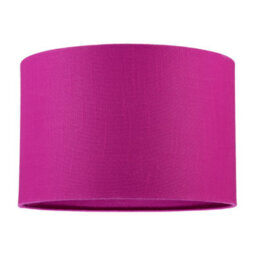 Happy Homewares Designer Raspberry Rose Textured Linen Fabric Circular Lamp Shade - thumbnail 1