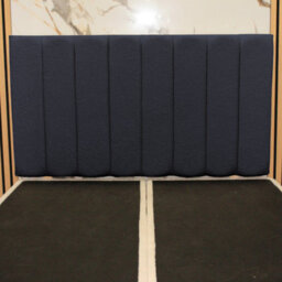 "Urban Textures - Apollo Luxury 20"" High Boucle Fabric Upholstered Line Headboard - Navy" - thumbnail 1