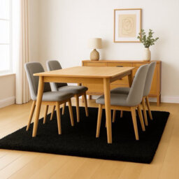 Uetian Black Shaggy Rug 120X170 Cm 5 Centimeter Dense Pile Thick Soft Floor Rug For Living Room Bedroom Modern Interior - thumbnail 7
