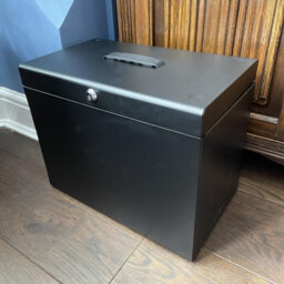 Metal Lockable A4 File Box With 5 Suspension Files - Store & Organise Paperwork & Important Documents - Black, H30 X W37 X D22Cm - thumbnail 2