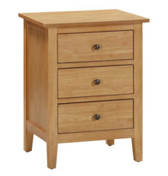 Hallowood Furniture Aston 3 Drawer Bedside Table - thumbnail 8