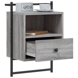 Berkfield Bedside Cabinets Wall-Mounted 2 Pcs Grey Sonoma 40X30X61 Cm Engineered Wood - thumbnail 4
