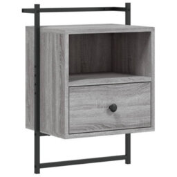 Berkfield Bedside Cabinets Wall-Mounted 2 Pcs Grey Sonoma 40X30X61 Cm Engineered Wood - thumbnail 6