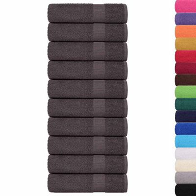 Berkfield Durable Bath Towels 10 Pcs Anthracite 100X150 Cm 360 Gsm 100% Cotton