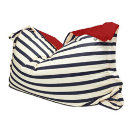 rucomfy Beanbags Rucomfy Adults Squarbie Bean Bag - Indoor Or Outdoor Bean Bag Lounger Chair Navy Striped Print - thumbnail 5