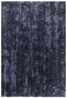 Navy Abstract Modern Easy To Clean Rug For Dining Room Bed Room And Living Room-120Cm X 170Cm - image 1
