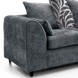 Furnishings For Less UK Zina Grey Chenille L Shaped 3 To 4 Seater Corner Sofa Scatter Back - Right Hand Facing - thumbnail 4