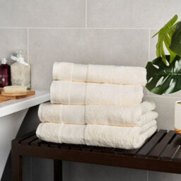 Aten Homeware Cream Egyptian Cotton Bath Hand Towels - 40X70Cm - 4 Pack - thumbnail 5