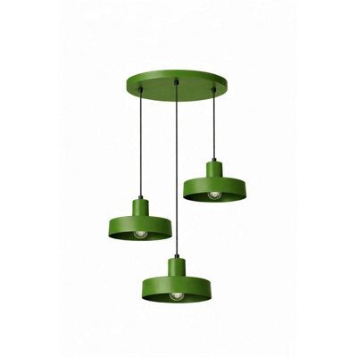 Luminosa Lighting Luminosa Velyo Cluster Pendant Ceiling Light Green 3X E27 - image 1
