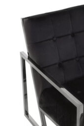 Orsina Black Velvet Arm Chair, Comfortable Armchair With Button Tufting, Velvet Upholstery Lounge Chair For Home - thumbnail 5