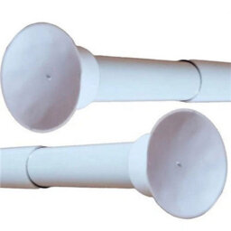 White Telescopic Tension Shower Curtain Rail Track - Pole Extends 75 - 210Cm - thumbnail 5