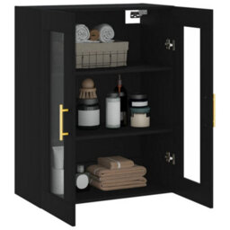 Berkfield Wall Mounted Cabinet Black 69.5X34X90 Cm - thumbnail 5