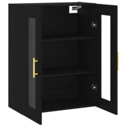 Berkfield Wall Mounted Cabinet Black 69.5X34X90 Cm - thumbnail 6