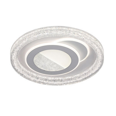 Luminosa Lighting Luminosa Tempio Round Led Semi Flush Ceiling Light White 3000/4000/6500K, Remote Control, Dimmable. - image 1