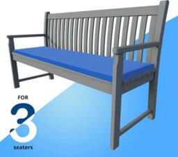 istyle mode 3 Seater Garden Bench Cushion Seatpad Indoor & Outdoor Use - Royal Blue - thumbnail 3