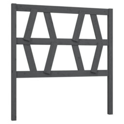 Berkfield Bed Headboard Grey 106X4X100 Cm Solid Wood Pine - thumbnail 2