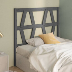 Berkfield Bed Headboard Grey 106X4X100 Cm Solid Wood Pine - thumbnail 4
