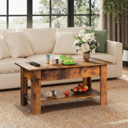 Quick Assembly Rustic Oak Coffee Table With Silent Lift - thumbnail 5