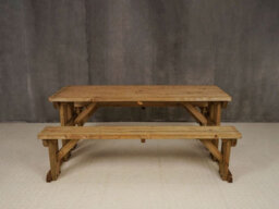 Arbor Garden Solutions Abies Wooden Picnic Bench And Table Set, Outdoor Dining Set (7Ft, Rustic Brown) - thumbnail 5