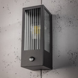CGC Lighting Cgc Outdoor Outside Security Wall Light Bevelled Glass Black E27 Pir Motion Sensor Porch - thumbnail 4