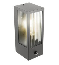 CGC Lighting Cgc Outdoor Outside Security Wall Light Bevelled Glass Black E27 Pir Motion Sensor Porch - thumbnail 5