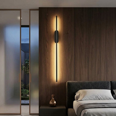 Modern Led Wall Light 3 Colour Strip Lamp Minimalist Bedroom Bedside Living Room Sconce - image 1