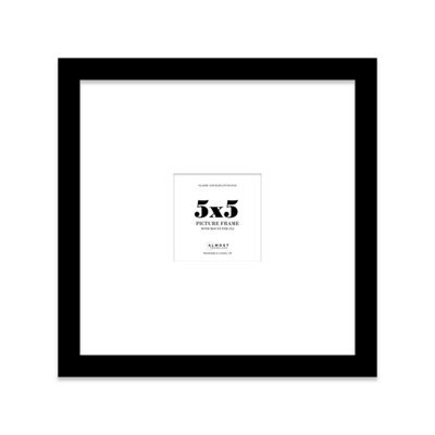 "5X5"" Black Picture Frame - 5X5"" Square Frame With 2X2"" Mount For 5X5""/2X2"" Pictures Art Deco Style Room Decor, 1 Pack" - image 1